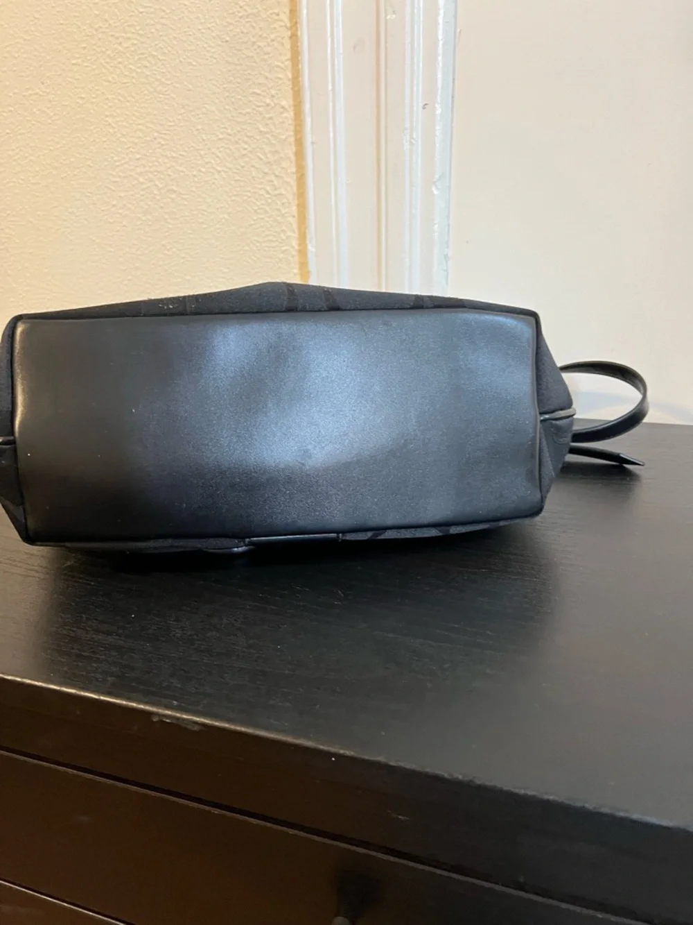 Coach Black Signature Drawstring Crossbody